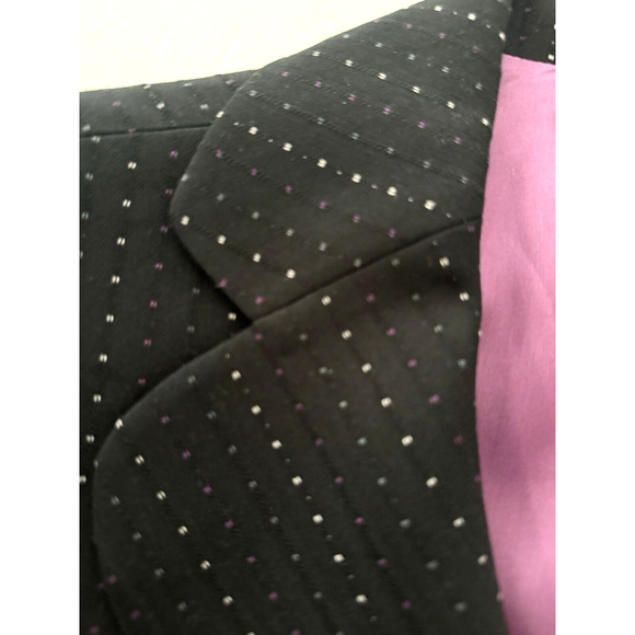 Classiques Entier Blazer 8 Petite Black 3-Button Jacket Dots Career Business - Picture 7 of 13